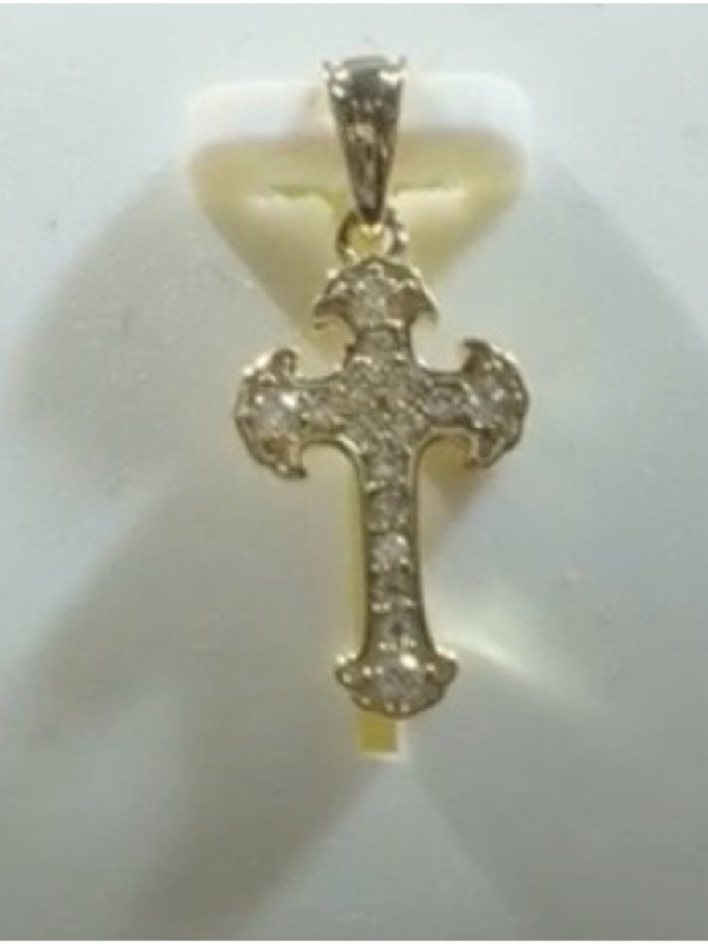 ✨ Dainty 10K Gold Cross Pendant with Sparkling Accents ✨